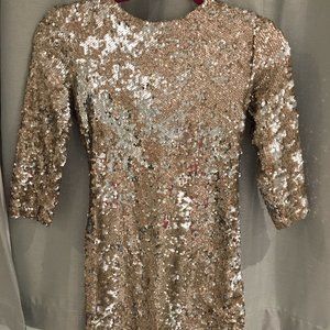 Gold Sequin Mini Dress